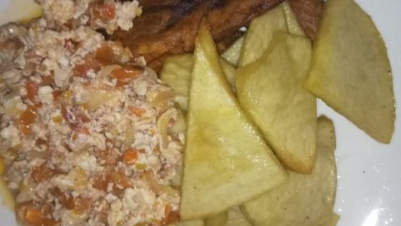 Fried Yam & Eggs
